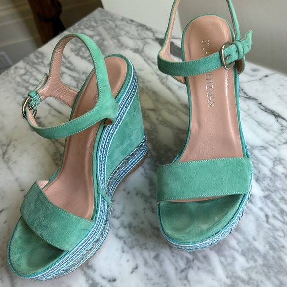 Stuart Weitzman Turquoise wedges brand new size 39 - Picture 4 of 7